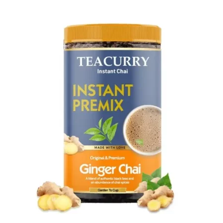 Teacurry Adrak Instant Tea Premix (140 Gram) - Ginger Premix Tea ready in 10 Seconds | Premium Ginger Chai with Assam Black Tea and Real Adrak | Ginger Tea