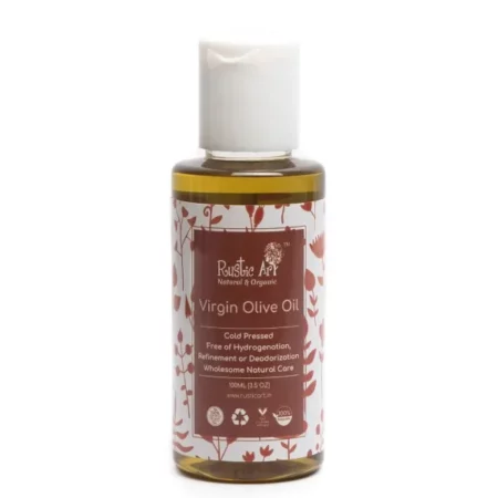 Rustic Art Virgin Olive Oil | Organic & Coldpressed | For Skin & Hair | For Babies, Women & Men | 100ml