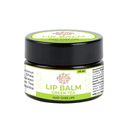 Pratha Naturals Hydrating and Soothing Green Tea Lip Balm for Women with with Pure Nutrients Creamy Texture Lip Gloss for Dry Lips
