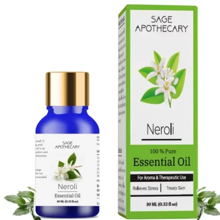 Sage Apothecary Neroli Essential Oil 100% Pure Natural - 10 ML for helps in Glowing Skin & Enhancing Mood & Therapeutic Grade, Excellent for Aromatherapy Massage Hair Care