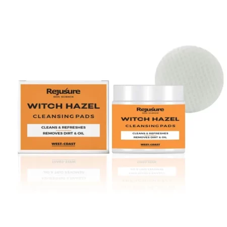 Rejusure Witch Hazel Cleansing Pads Cleanse & Refreshes, Removes Dirt & Oil | Paraben & Sulphate Free - 50 Pads