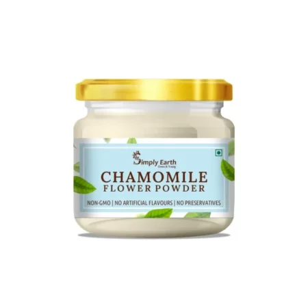 Simply Earth organic Chamomile Flower Powder 100g, Helps Improve Sleep Quality, Boosts Skin and Hair Health, Caffeine Free, Chamomile Tea