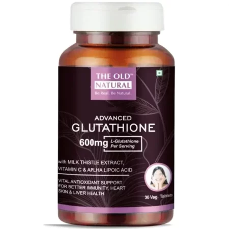 The Old Natural Glutathione tablets 600mg 30 Tablets With Vitamin C & E, Biotin, Grape Seed Extract & Alpha Lipoic Acid, Antioxidant Support (30 Veg Tablets)