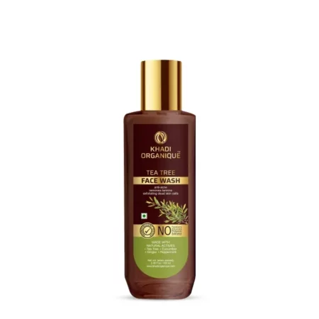 Khadi Organique Tea Tree Face Wash for Tan Removal, Skin Brightening & Glowing - 100 ml