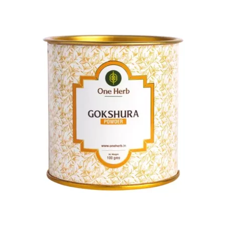 One Herb Gokhru - Gokshura Powder 100 Gram, Tribulus Terrestris, Superherb For Bodybuilding, Mens Health & Wellness, Green Tea
