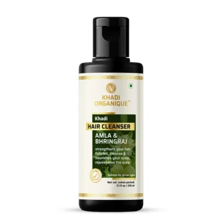 Khadi Organique Amla & Bhringraj Shampoo for Natural Hair | Soothes Damaged Hair, Controls Hairfall & Dandruff | Suitable for All Hair Types - 210ml