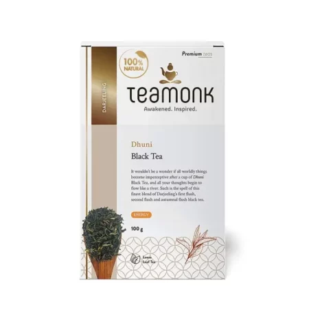 Teamonk Dhuni USDA Certified Organic Darjeeling Black Tea - 100g Bag(Makes 50 Cups). Boosts Energy and Heart Health. Antioxidant Properties. Helps reduce Blood pressure. Whole Loose Leaves (No Powder)