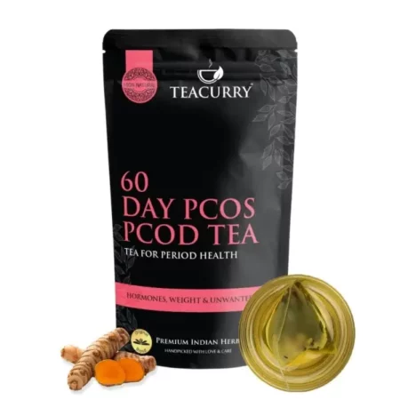 TEACURRY 60 Day Pcos Pcod Tea - 10 Pyramid Tea Bags Pcos Tea|Pcos Tea For Weight Loss|Pcod Tea For Unwanted Facial Hair|Spearmint Tea For Pcos, 100 Grams, Pack Of 1 - Spearmint