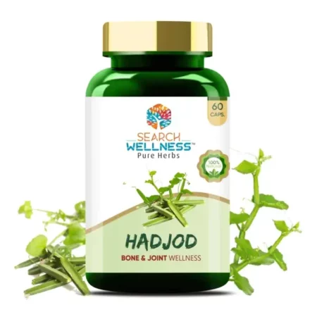 Search Wellness Ayurvedic Hadjod 60 Capsules (Pack of 1) | Natural Ayurvedic Medicine for Joint Health | Reduce Swelling & Relieve Pain | Improving Mobility and Flexibility of Bones