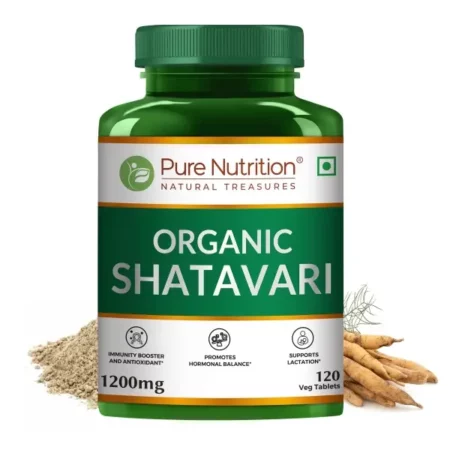 Pure Nutrition Organic Shatavari 120 Tablets | Ayurvedic Herbal Supplement for Women’s Hormone Balance & Wellness | Boosts Immunity, Supports Digestion & Overall Vitality