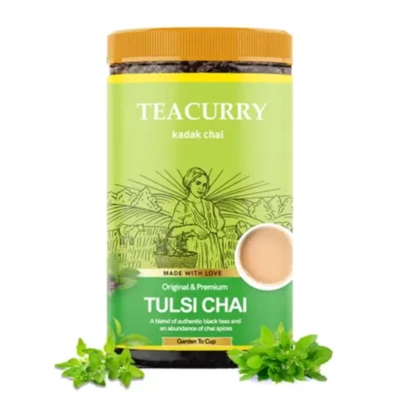 TEACURRY Tulsi Chai (100 Grams, 50 Cups) - Tulsi Chai for Digestion and Relaxation - 100% Natural Basil Tea | Refreshing & Tasteful Tulsi Flavor Chai Tea