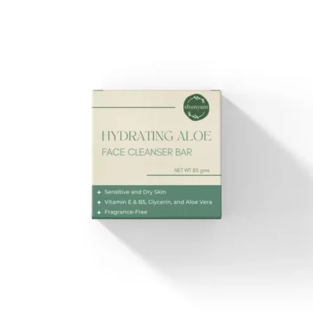 Shunyam Hydrating Aloe Face Cleanser - Soap-Free, Sulfate-Free, Paraben-Free, Gentle Cleanser with French Green Clay, Vitamin B5 & E, Glycerine, Aloe Gel Powder - 80g