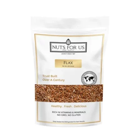 Nuts for Us Flax Seeds 250 Grams | Healthy, Fresh, Delicious | Rich in Vitamins, Minerals, Omega-3, and Fiber | Non-GMO & Gluten-Free Superfood (White & Golden)