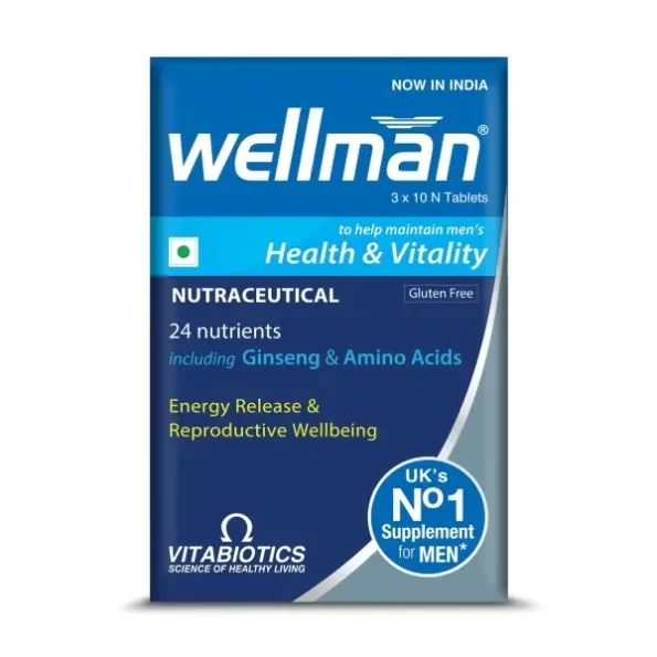 Wellman Multivitamin Tablets for Men - 21 Nutrients - Boost Immunity, Support Reproductive Health & Energy Levels - Gluten-Free, Vegetarian - 30 Tablets, Herbkart8t761qJwBUfIVL.webp, Herbkart8t761qJwBUfIVL