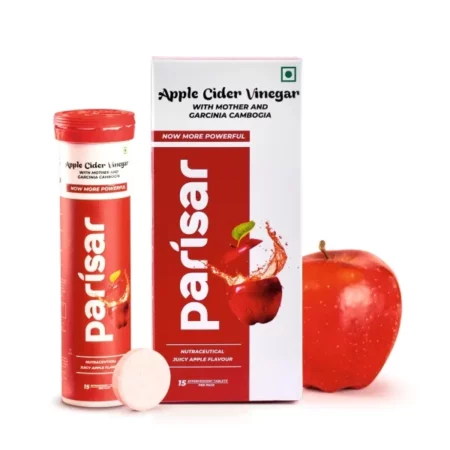 Parisar Pharma Weight Loss Effervescent Tablet, Apple Cider Vinegar with Mother and Garcinia Cambogia, 15 Tablets