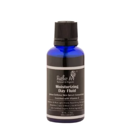 Rustic Art Organic Moisturizing Day Fluid with Vitamin C | Urban Defense Skin Serum Concentrate | Protect & Nourish | For Women & Men | 50 ml