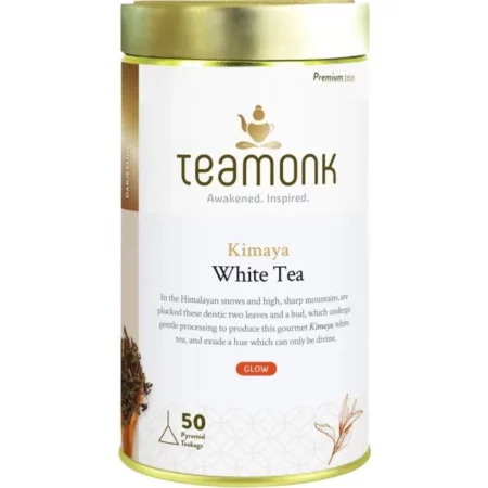Teamonk - Kimaya White Tea (50 Teabags)|Usda Certified Organic Darjeeling Tea||Herbal Tea|Supports Detoxification, Immunity, & Skin Health|No Oils Or Artificial Aroma - 225 Gram
