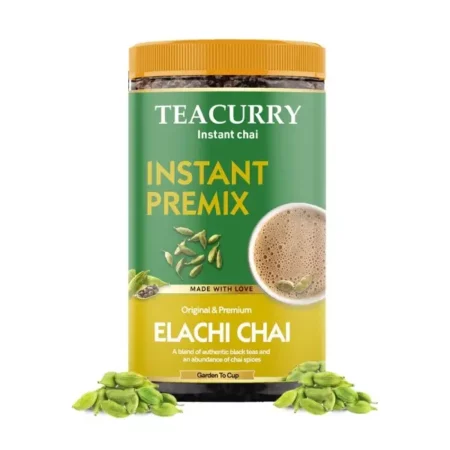 Teacurry Elaichi Instant Tea Premix (140 Gram) - Cardamom Premix Tea ready in 10 Seconds | Premium Elaichi Chai with Assam Black Tea and Real Elaichi | Cardamom Tea
