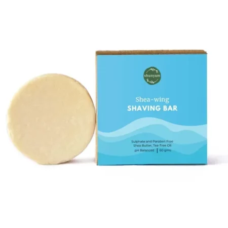 Shunyam Shea-Wing Shaving Bar with the goodness of Shea Butter, Peppermint and Tea-Tree Essential Oil and Kaolin Clay | For Man and Woman | (60 gm)