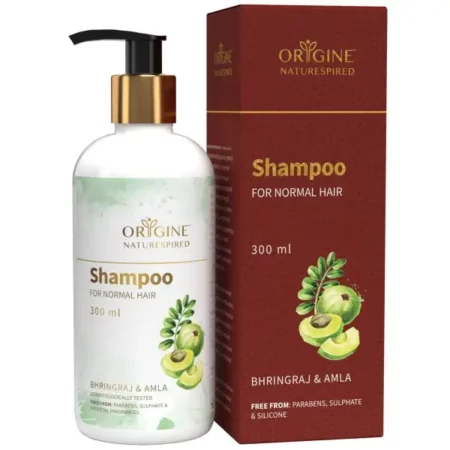 Origine Naturespired Shampoo For Normal Hair | Natural Shampoo For Strong, Silky, And Soft Hair | Naturally Blended With Amla, Glycerine, And Bhringraj | Natural Shampoo For Men & Women, 300ml