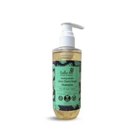 Rustic Art Aloe Clary Sage Shampoo for All Hair Types | Sulphate & Paraben free | Biodegradable, Organic | (210 g)