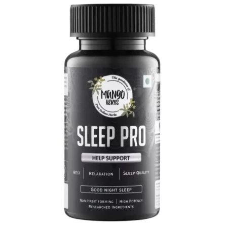 Mango Herbs Sleep Pro: Natural & Non-Addictive Sleep Supplement | Supports Sleep Quality, Jet Lag Relief & Night Shift Adaptation | 45 Tablets | Pack of 1