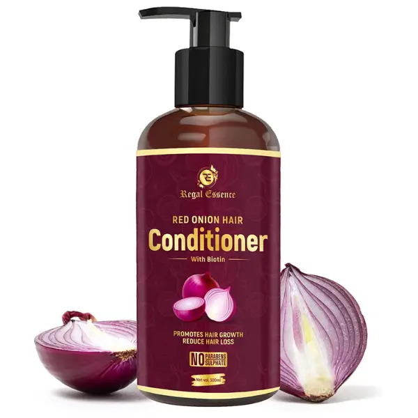Regal Essence Red Onion Hair Conditioner with Biotin Red Onion Seeds Oil,  Amla Oil, Bhringraj Oil, Brahmi Oil, for Dry & Frizzy Hair 300 ML - Herbkart