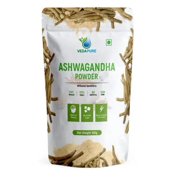 Natural & Pure Ashwagandha Powder Supports Anxiety & Stress, 100gm