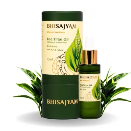Bhisajyam Tea Tree - Natural Essential Oil | Reduce Dandruff & Reduce Hair Fall | Anti-Bacterial & Anti-Fungal | Treat Pimples & Acne | Free From Harmful Chemicals & Additives | (15 ml)