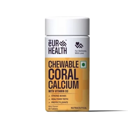eUR Health Coral Calcium Chewable Tablets, Mint, 60 Tablets