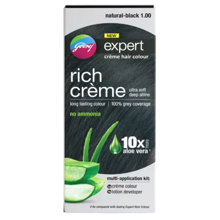 Godrej Expert Rich Creme Hair Colour, Natural Black 100, 50ml + 50g