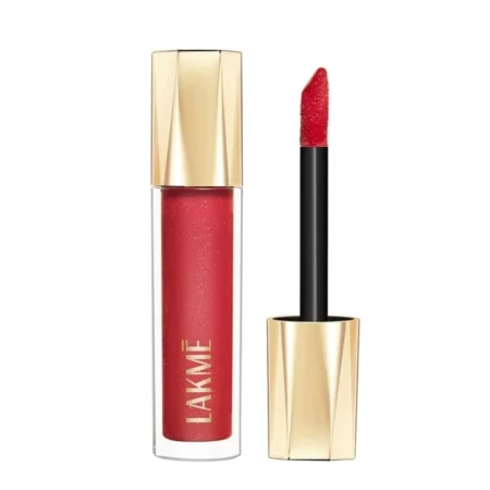 Lakme Glitterati Lip Glaze, Scarlet Spritzer, 4.5ml