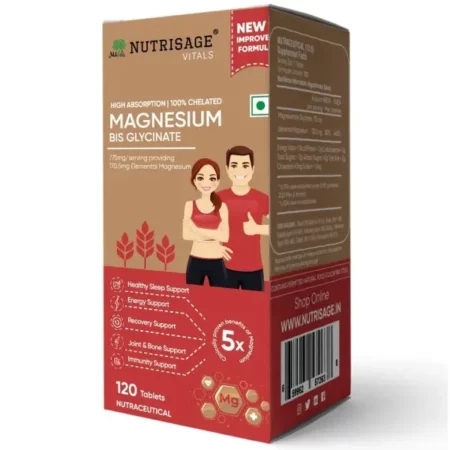 Nutrisage Magnesium Bisglycinate, 120 Tablets