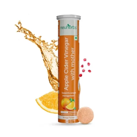 Neuherbs Apple Cider Vinegar Effervescent Tablets, Orange, 20 Tablets