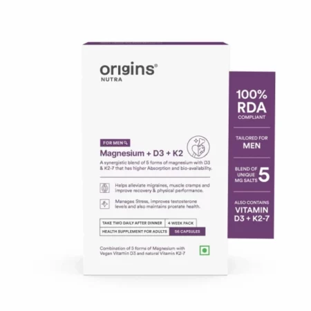 Origins Nutra Magnesium + D3 + K2 Men, 56 Caps