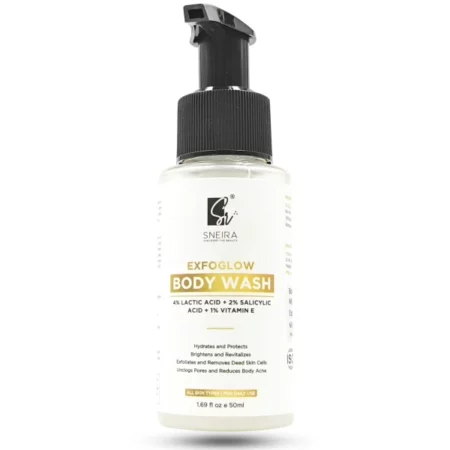 Sneira EXFOGLOW Exfoliating Body Wash, 50 ml