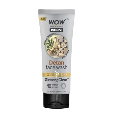 WOW Men Korean Ginseng + Kojic Acid Detan Face Wash, 100ml
