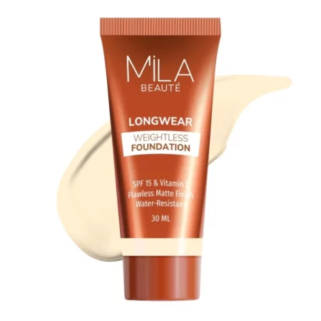 MILA BEAUTE Longwear Foundation, 101 Classic Ivory, 30ml