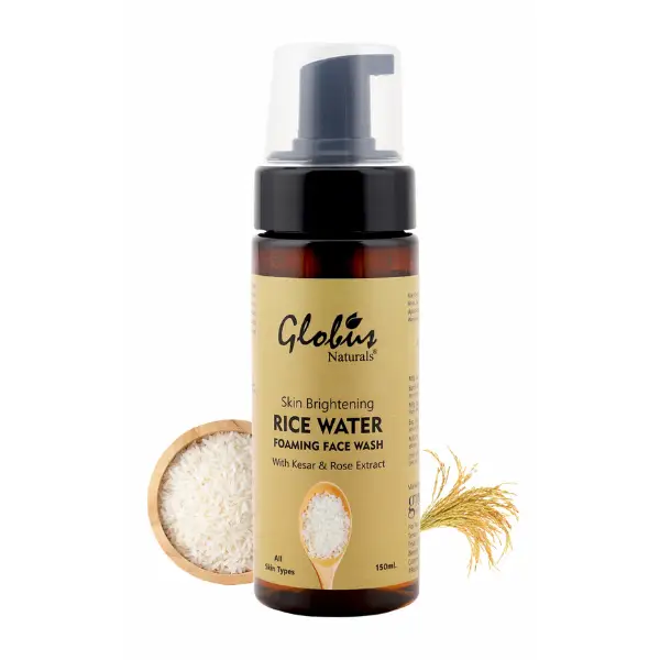 Globus Naturals Skin Brightening Rice Water Foaming Face Wash, 150 gms