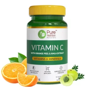 Pure Nutrition Vitamin C Vitamin C tablets for Immunity & Glowing Skin, 60 Tablets available on Herbkart