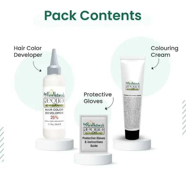 Aequo Organic Damage Free Cream Hair Color Salon Pack 2N Blackish Brown 120 ml, Pack of 3 - Herbkart Aequo Organic Damage Free Cream Hair Color Salon Pack 2N Blackish Brown 120 ml, Pack of 3 - Herbkart