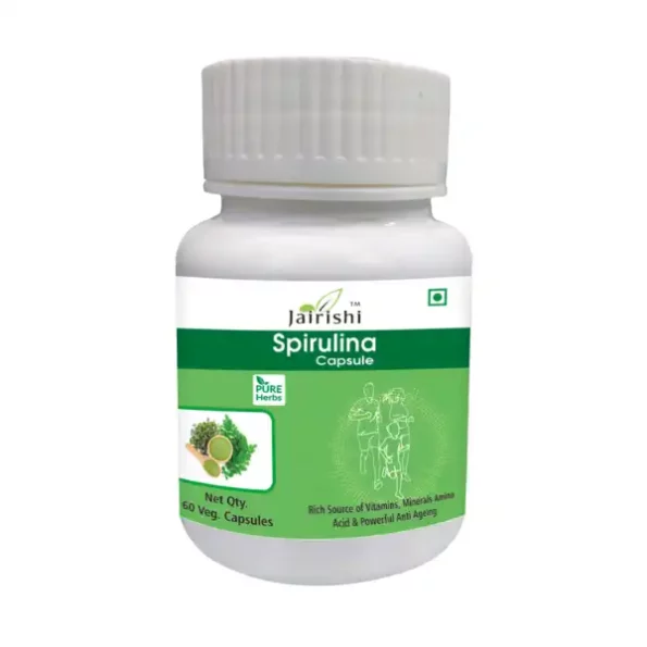 Jai Rishi Ayurveda Spirulina Capsules - Nature’s Own Super food and Nutritional Supplement - Antioxidant Capsules - 60 Veg Capsules available on Herbkart