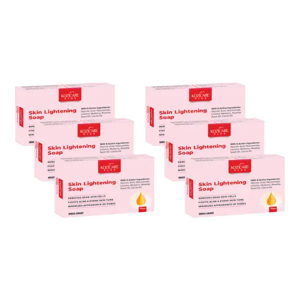 Kozicare Plus Skin Lightening Soap with Kojic Acid 75 gm Pack of 6