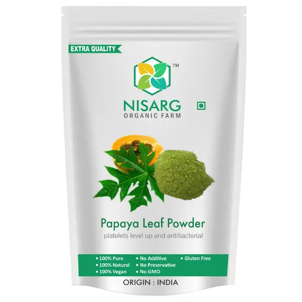 Nisarg Organic Farm Organic Papaya Leaf Powder, 1 Kg