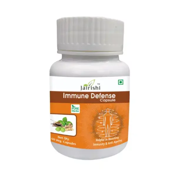 Jai Rishi Ayurveda Immune Defense Capsule - Immunity Boost Supplement with Amla, Ashwagandha, Curcumin, Giloy, Ginger, Tulsi, Bramhi and Sigru I 60 Veg Capsules available on Herbkart