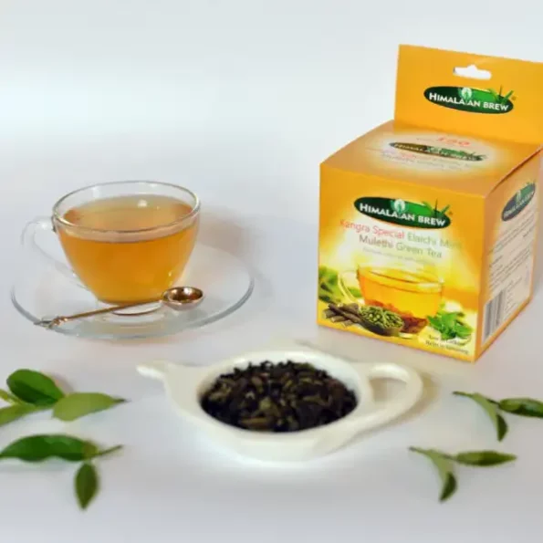 Himalayan Brew Kangra Mulathi Elaichi Mint Green Tea, 150Gm, HimalayanBrewBNO05-MU-1.webp, HimalayanBrewBNO05 MU 1