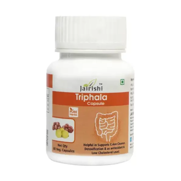 Jai Rishi Ayurveda Triphala Capsules for Supports Bowel Wellness & Healthy Gut, Helps to Boost Immunity - 60 Veg Capsules available on Herbkart