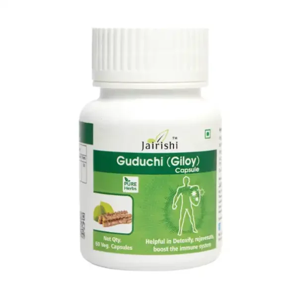 Jai Rishi Ayurveda Gudduchi (Giloy) Capsules - Natural Giloy Extract - Antioxidant Properties - 60 Veg Capsules, JRAGGC022-1.webp, ZXA9KnHy JRAGGC022 1