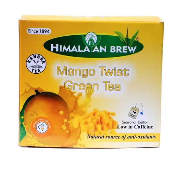 Himalayan Brew Mango Green Tea Bags, 10 Sachets Per Box, HimalayanBrewBNO2-M-1.webp, HimalayanBrewBNO2 M 1