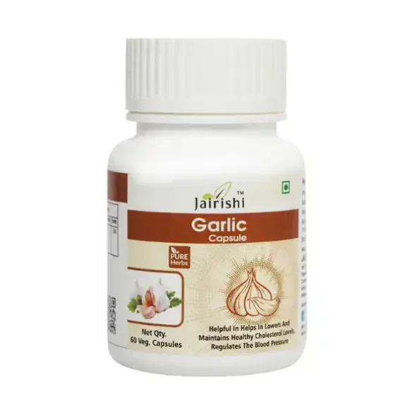 Jai Rishi Ayurveda Garlic Capsules 3% Allicin - 60 Veg Capsules, JRAGLC024-1.webp, u4Hl8YVV JRAGLC024 1